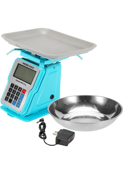 30KG 1g Dijital Kefeli Terazi Pilli ve Adaptörlü Elektronik Tartı, Paslanmaz Çelik Tepsili Tutar Hesaplama Mavi ( Lisinya ) fırsatları