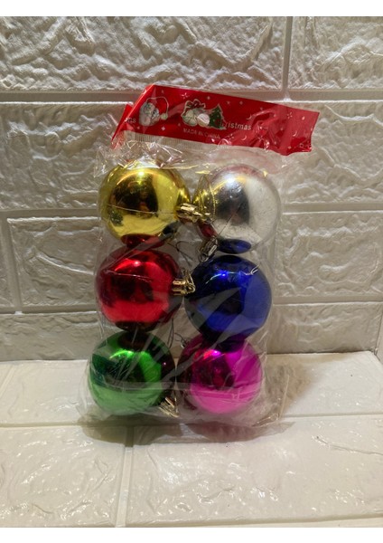 Yılbaşı Süsleme Seti 6cm ve 4cm Toplar Renkli Kırmızı ve Mavi 10 Parça indirimleri