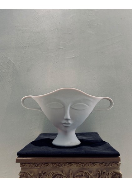 Büyük Boy Modern Yüz Vazo & Saksı – 52X28 Cm, Ev & Ofis Objesi