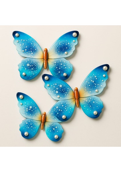 Mavi El Yapımı Kelebek Biblo Dekoratif modelleri