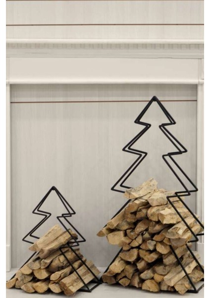 Siyah 47 cm Noel Ağacı Dekoratif Odunluk, Şık ve Modern Tasarım fırsatları