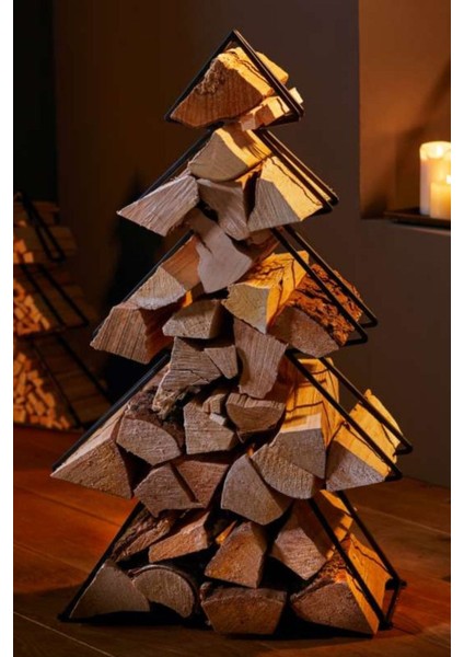 Siyah 47 cm Noel Ağacı Dekoratif Odunluk, Şık ve Modern Tasarım indirimleri