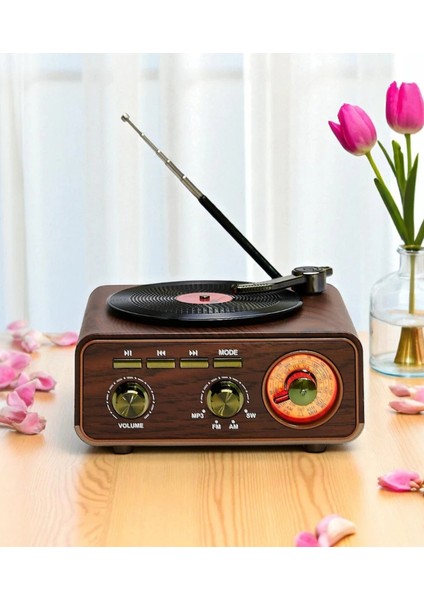 M-1317BT Özel Tasarım Ahşap Görünümlü Retro Vintage Nostaljik Radyo & Bluetootlu Mini Fm Radyo fiyatları