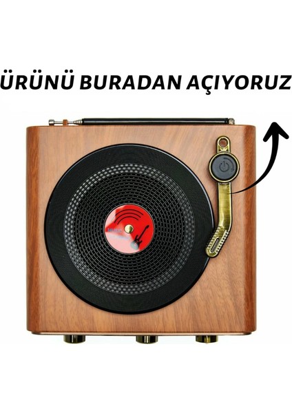 M-1317BT Özel Tasarım Ahşap Görünümlü Retro Vintage Nostaljik Radyo & Bluetootlu Mini Fm Radyo