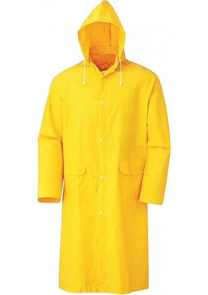 Kapşonlu Cepli Lüx Yağmurluk Sarı - Standart Beden 2xl
