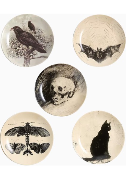 Cadılar Bayramı 6" Standlı Meze Tabağı, 10'lu Set, El Yapımı Seramik fiyatları