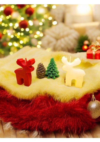 Yılbaşı Temalı Mum Seti, Sıcak ve Şık Hediye, Bayram Için Özel Süsler