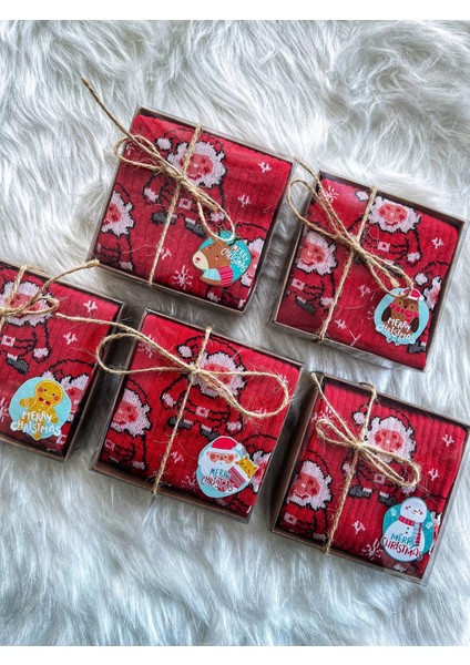 5'li Kutu Noel Çorabı Seti, Yılbaşı Hediye Seçenekleri, Kutulu Süslemeli Çoraplar fiyatları