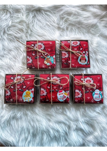 5'li Kutu Noel Çorabı Seti, Yılbaşı Hediye Seçenekleri, Kutulu Süslemeli Çoraplar modelleri