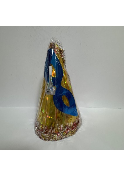 Yılbaşı Şapkası Seti Lüx Karton Gold Renk