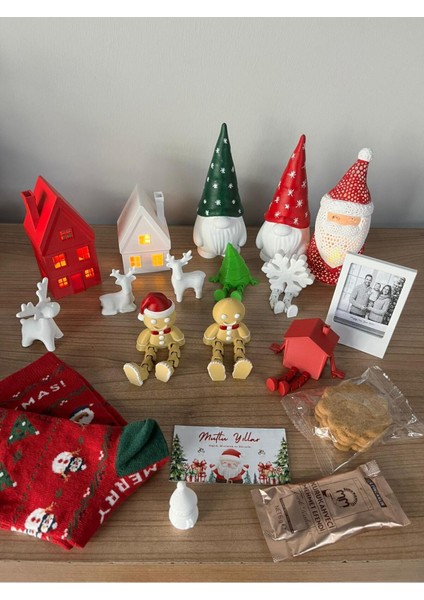 Yılbaşı Temalı 20 Parça Dekoratif Hediye Kutusu Seti, Noel Keyfi Için Renkli Süsler