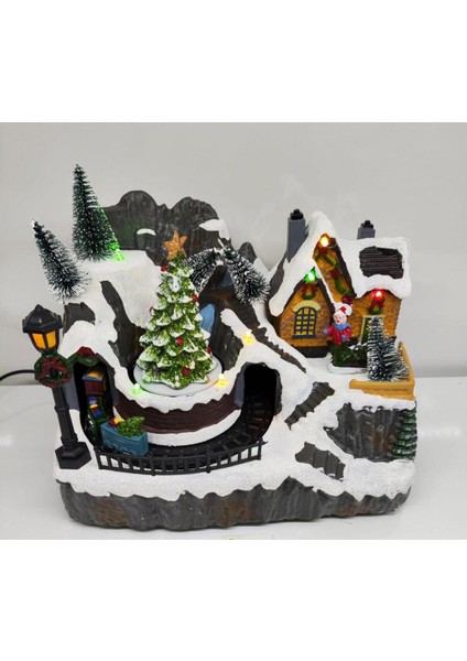 Yılbaşı Temalı Noel Baba Köyü ve Tren Yolu Seti, Eğlenceli ve Renkli Tatil Dekoru
