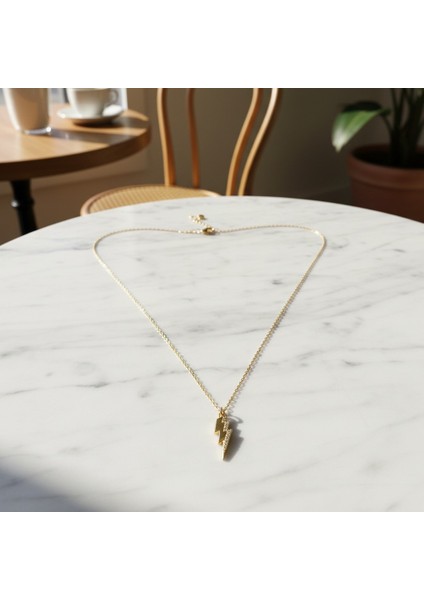 Şimşek Figürlü Zirkon TAŞLI14 Ayar Altın Kolye fiyatları