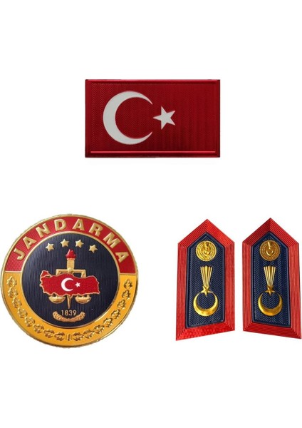 Jandarma Asayiş Spolet, Bayrak ve Yuvarlak 3D Plastik Tpu, Cırtlı