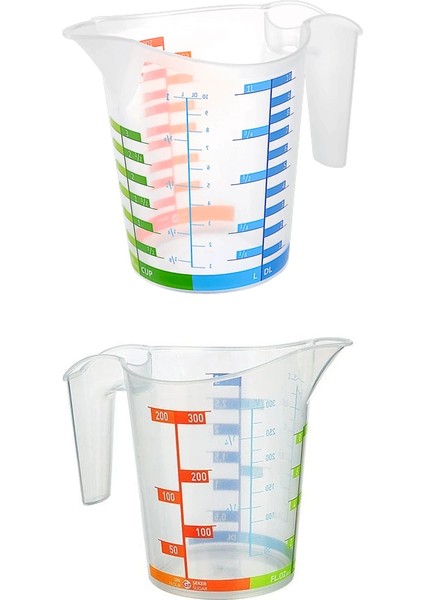 Ölçü Kabı Dereceli Renkli 1000 ml + 300 ml Set