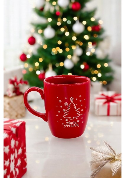 Yılbaşı Temalı Kahve Kupa ve Fener Hediye Seti, Kutulu, Eğlenceli ve Sıcak Hediye