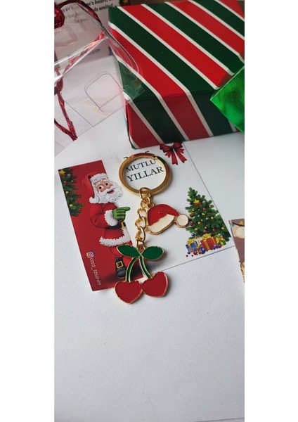 Yılbaşı Temalı Anahtarlık ve Çanta Süsü, Kutulu Hediye, 1 Adet