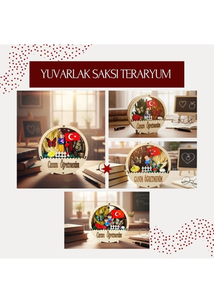 Yuvarlak Saksı Teraryum - Öğretmenler Günü Hediyesi