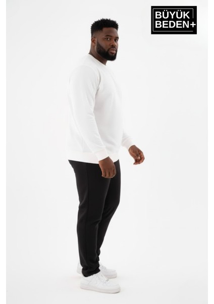 Erkek Büyük Beden Bisiklet Yaka Kollar ve Etek Ribanalı Ince Sweatshirt SPR26BSW956 fiyatları