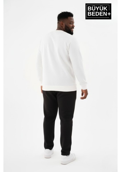 Erkek Büyük Beden Bisiklet Yaka Kollar ve Etek Ribanalı Ince Sweatshirt SPR26BSW956 modelleri