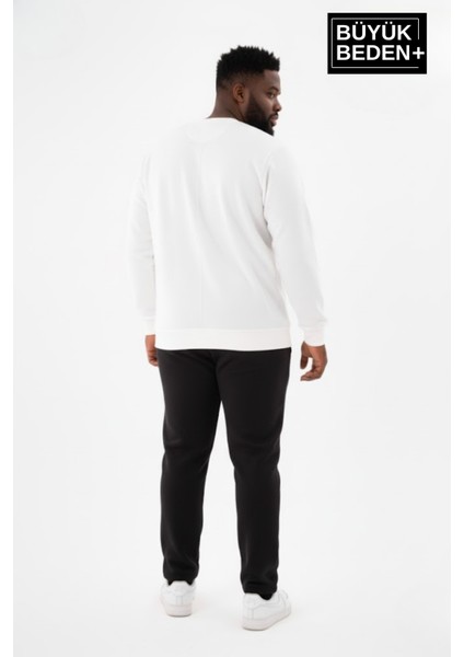 Erkek Büyük Beden Bisiklet Yaka Kollar ve Etek Ribanalı Ince Sweatshirt SPR26BSW956 fırsatları