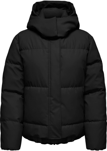 Siyah Kadın Mont Onlagnes Coated Puffer Jacket Otw