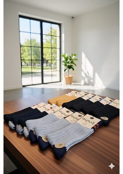 ; Pamuk Soket Erkek Çorabı; Asorti 12'li Kutu; Kışlık; 41-45