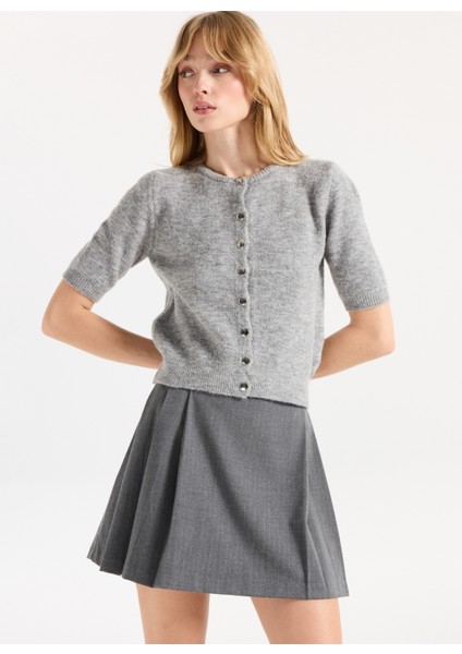 Gri Melanj Kadın Hırka PBF5WL-HRK9562 modelleri