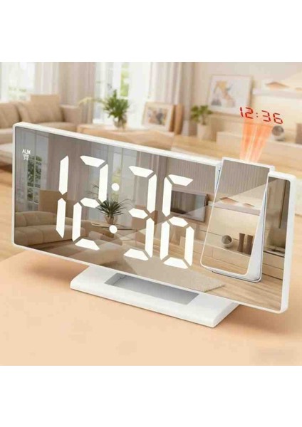 Geniş Ekran LED Projeksiyonlu Çalar Saat