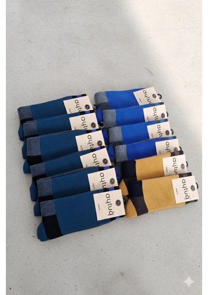 ; Pamuk Soket Havlu Erkek Çorabı; Asorti 12'li Kutu; Kışlık; 41-45 modelleri