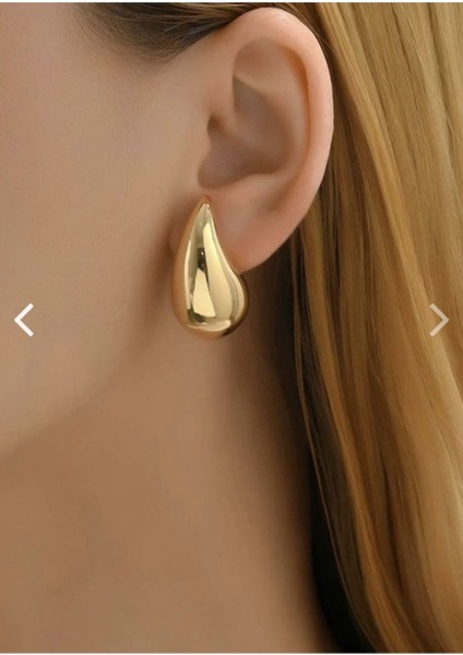 Altın Renk Göz Yaşı Bottega Küpe Kadın Damla Küpe Vip Kararmaz Solmaz Çelik Küpe - 3013 fiyatları