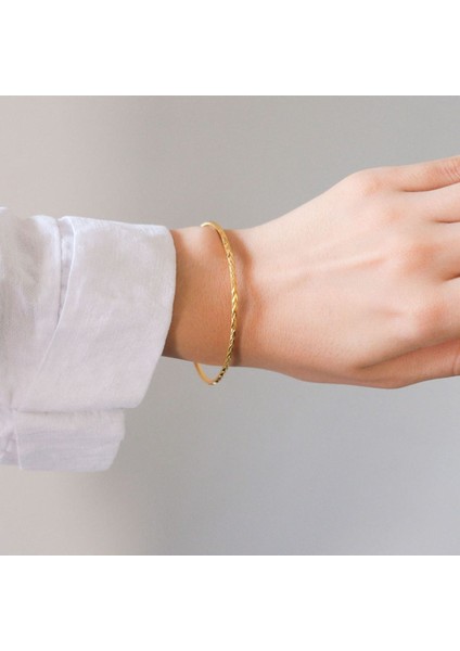 Altın Renk 3 Adet 22 Ayar Kaplama Başak Desenli Ajda Bilezik 22 Cm. - 3287-3 fiyatları