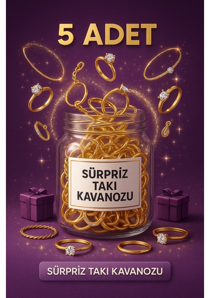 5 Li Takı Kavanozu Sürpriz Kavanoz ( Kolye,küpe,bileklik Vb.) Takı Setleri | 5 Adet Takı - 3820