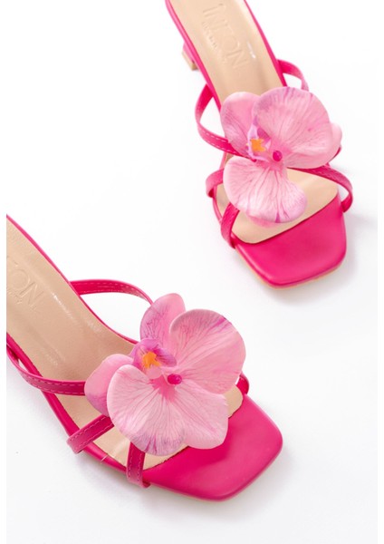 Fuşya Orkide Detaylı Ince Topuklu Kadın Terlik fırsatları