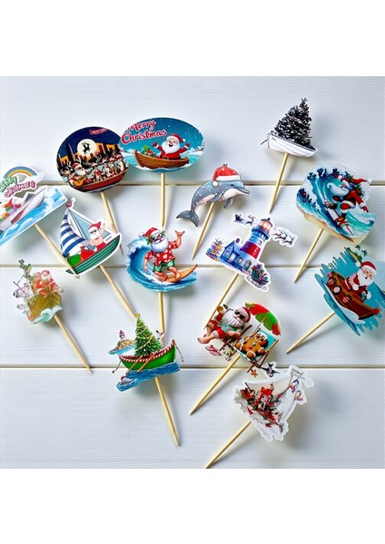 14’lü Yelkenli Denizci Noel Baba Kürdan Süsü Seti – Yılbaşı Sofra Dekoru fiyatları