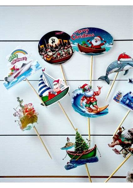 14’lü Yelkenli Denizci Noel Baba Kürdan Süsü Seti – Yılbaşı Sofra Dekoru fırsatları