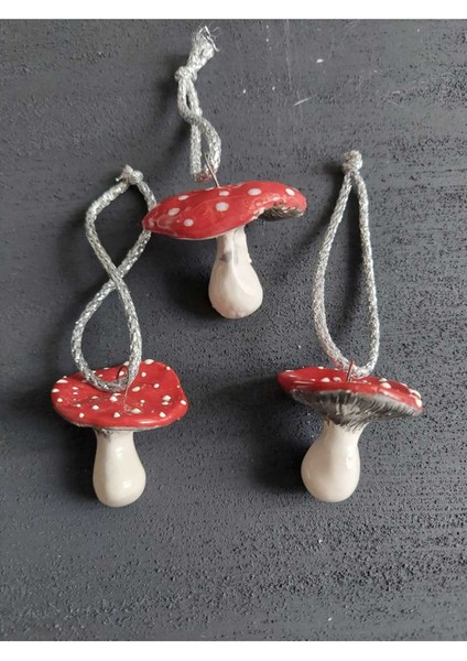 El Yapımı Renkli Seramik Ev Dekor Çam Ağacı Süsü Seti 3'lü