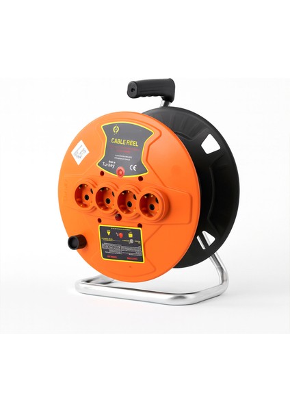 Boş Makara 4 Prizli 50 Metre Kapasiteli Dayanıklı Plastik Sarım Makarası Kablo Düzenleyici Model