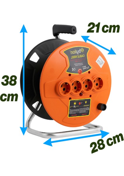 Boş Makara 4 Prizli 50 Metre Kapasiteli Dayanıklı Plastik Sarım Makarası Kablo Düzenleyici Model fiyatları