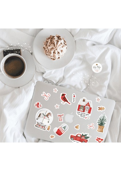 Çocuk ve Bebek Odası Için Renkli Yeni Yıl ve Kış Temalı Sticker Seti