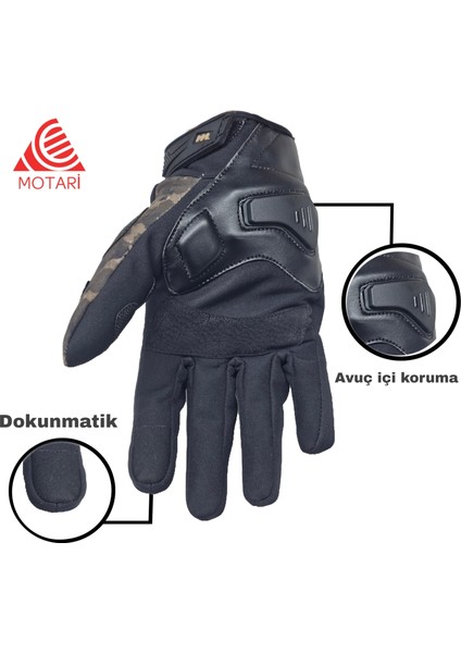 Shoftshell Yumruk ve Avuç Içi Korumalı Suya Dayanıklı Rüzgar Geçirmez Kamuflaj Desenli Kışlık modelleri