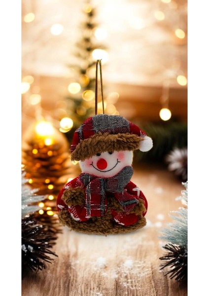 Renkli Noel Kardan Adam Asılabilir Süs, 10 Cm, Şık ve Eğlenceli Dekorasyon.