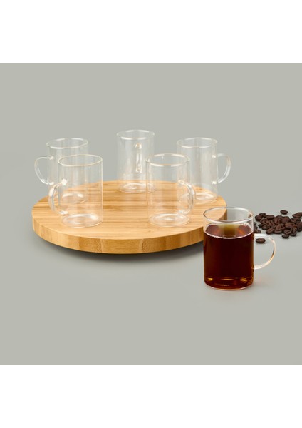 Borosilikat Cam 6'lı Kupa Seti - Şeffaf - 200 ml