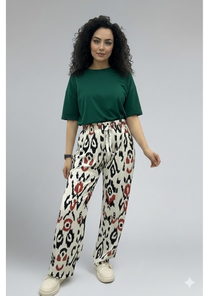 Yazlık Rahat Kesim Pamuklu Bayan Pantolon