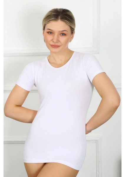 - Bayan Kısa Kol Body Beyaz