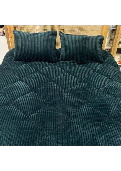 Comforter Çift Kişilik Yorgan Seti Fitilli Petrol