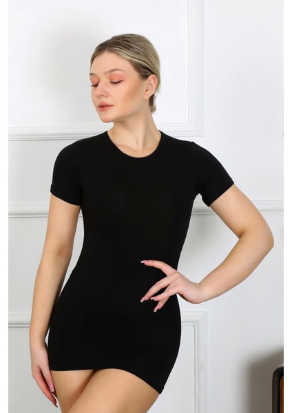 - Bayan Kısa Kol Body Siyah