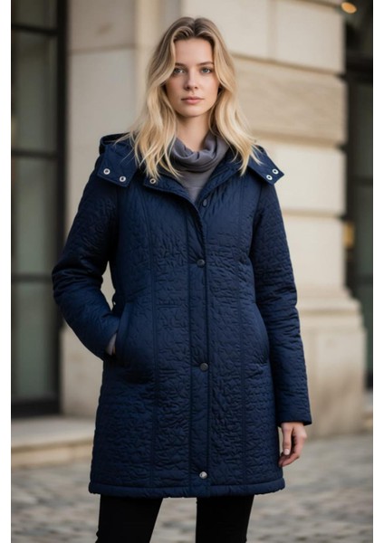 Kadın Büyük Beden Içi Polar Cepli Çıkarılabilir Kapüşonlu Kapitone Kaban Mont (Dar Kalıptır) fiyatları