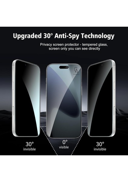 Apple iPhone 17 Air Uyumlu Içi Kadife Lansman Kılıf ve Hayalet Privacy Tam Kaplayan Cam Ekran Koruyucu