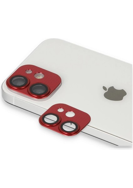 Iphone 11 Pers Alüminyum Kamera Lens - Kırmızı